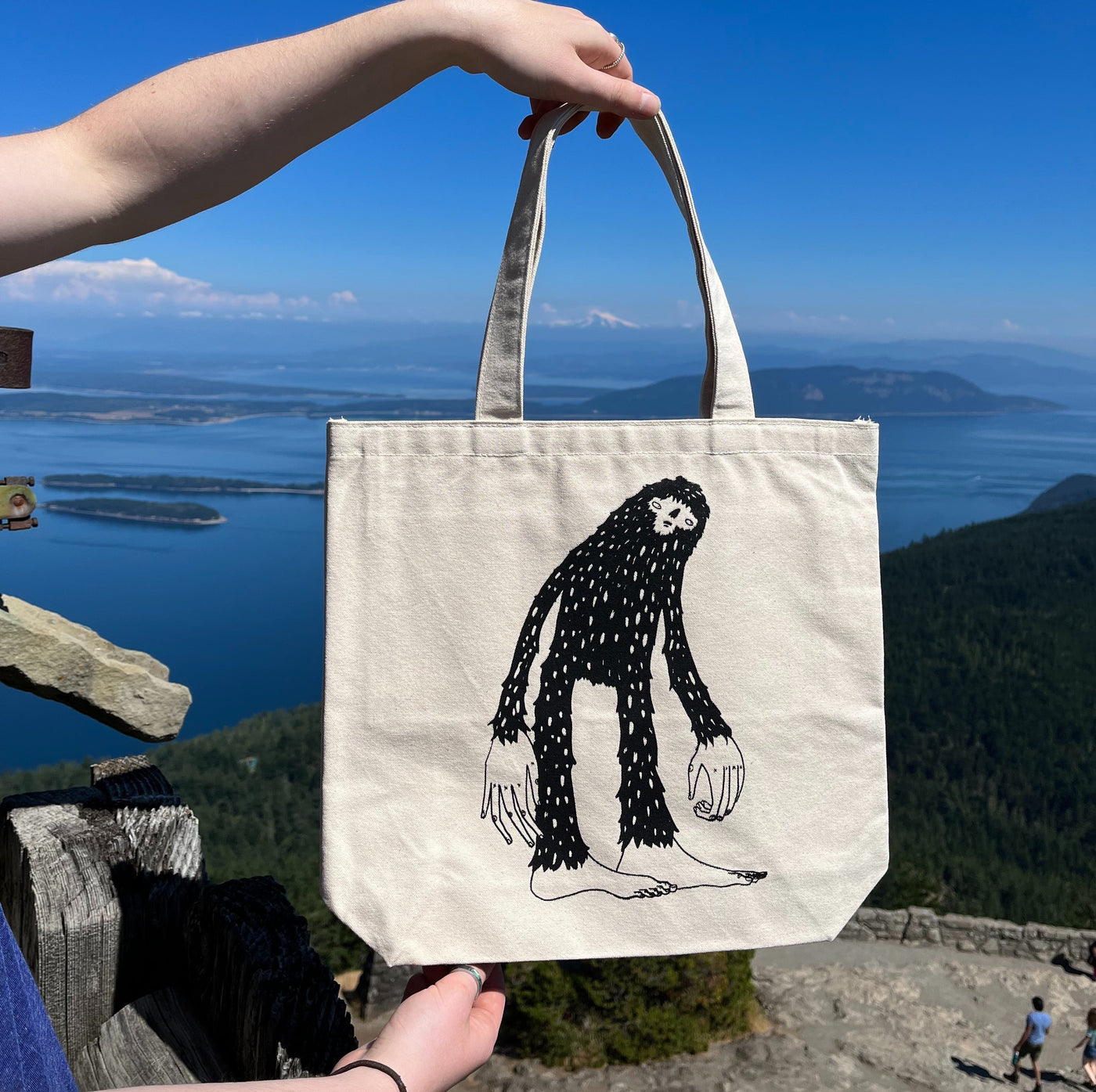 Bigfoot - Pocket Tote (Natural) Bag Printshop Northwest 
