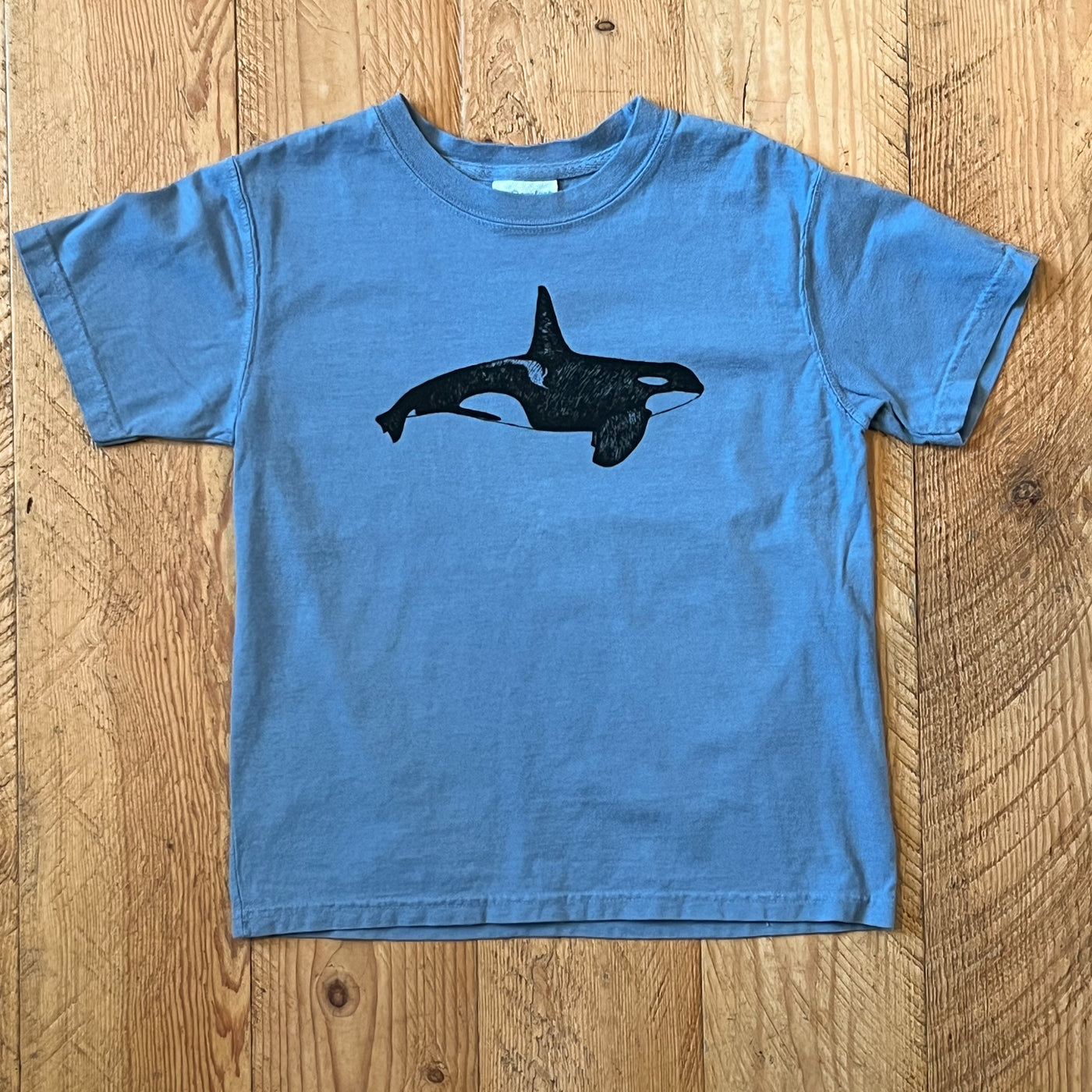 Orca Whale - Youth Cotton Garment Dyed T-Shirt (Saltwater)