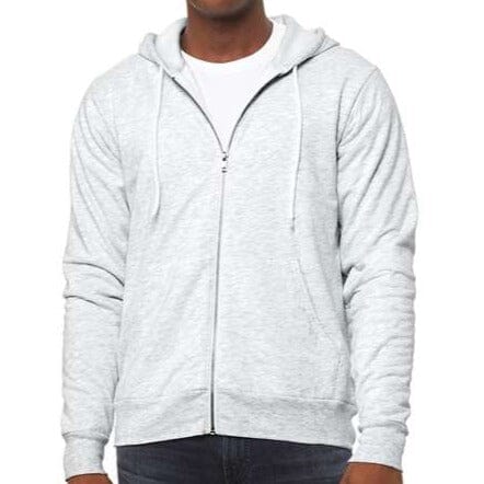 Unisex 50/50 Fleece Zip Hoodie (Ash) Unisex_Blank_Hoodie Bella + Canvas Blank (Unisex Long Sleeve) 