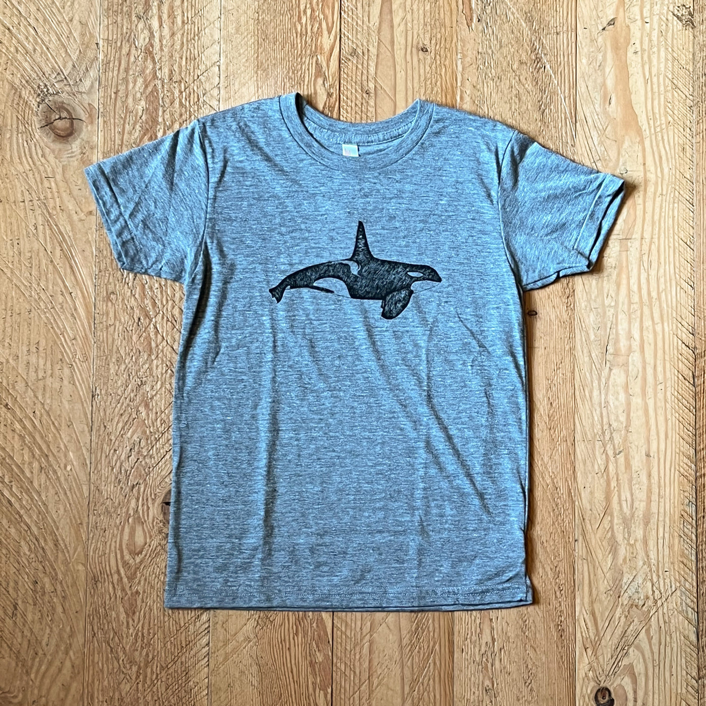 Orca Whale - Youth Triblend T-Shirt (Grey)