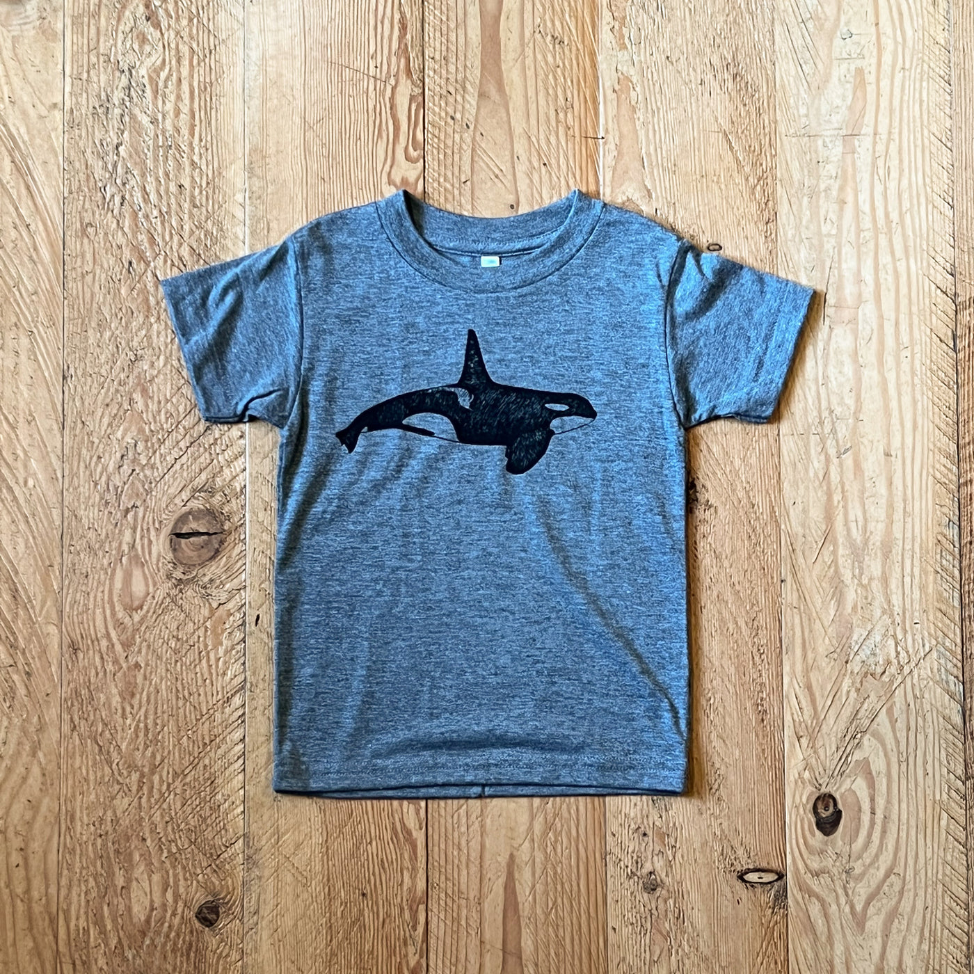 Orca Whale - Toddler Triblend T-Shirt (Grey)