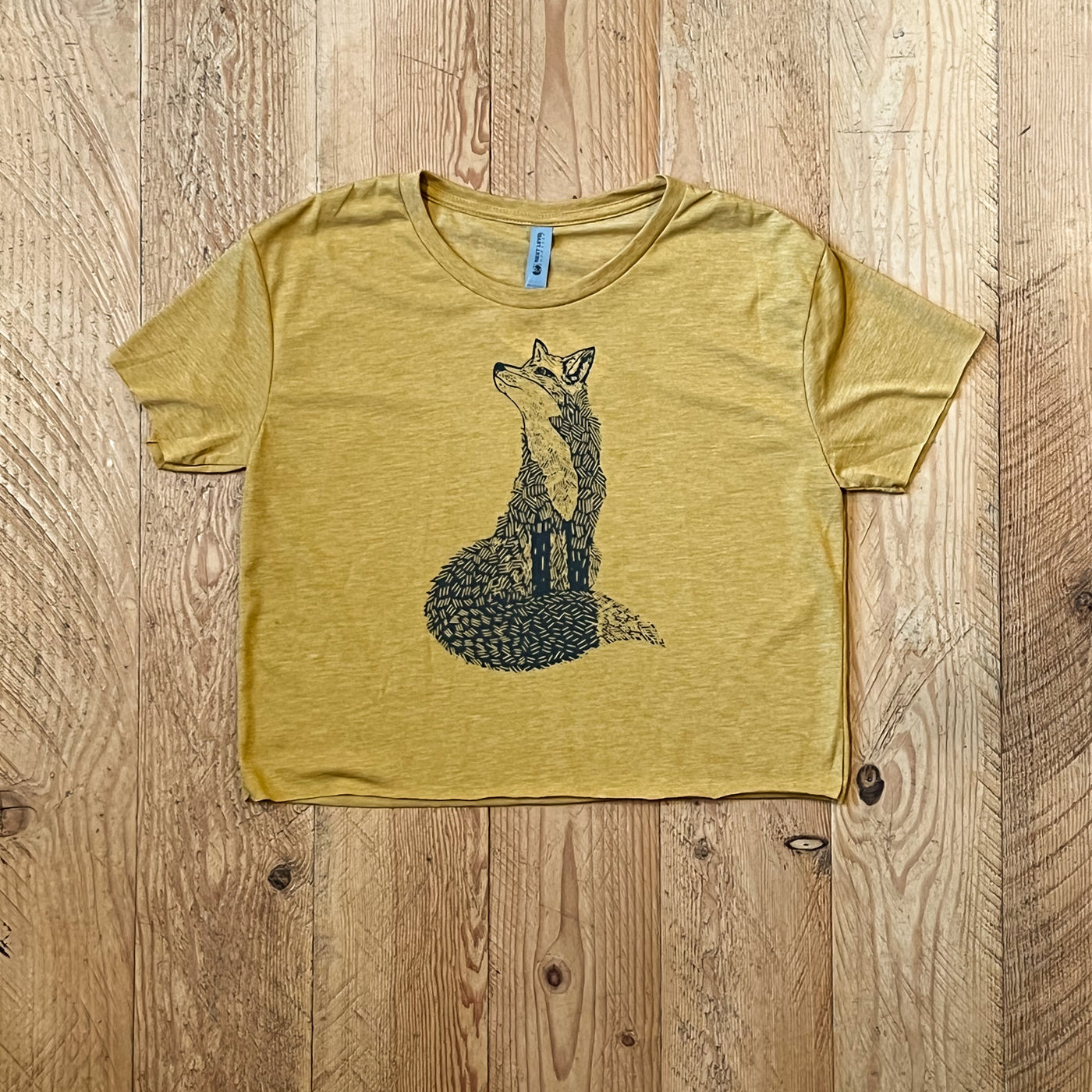 Fox - Womens Festival Crop T-Shirt (Gold)