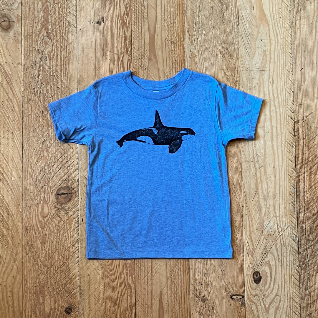 Orca whale Toddler Triblend T Shirt Blue Printshop Northwest