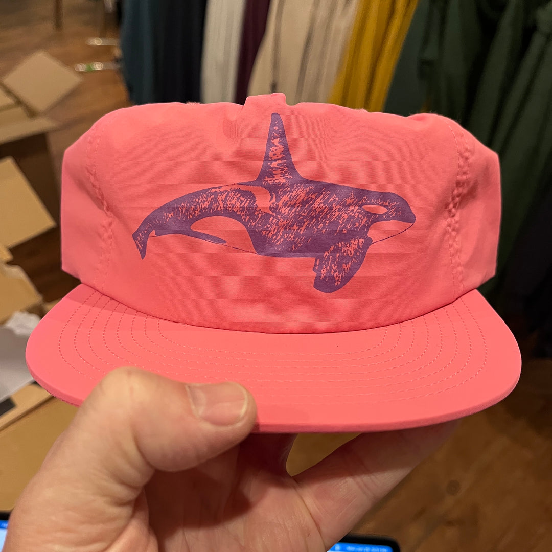 Orca Whale - Nylon Surf Hat (Charity Pink)