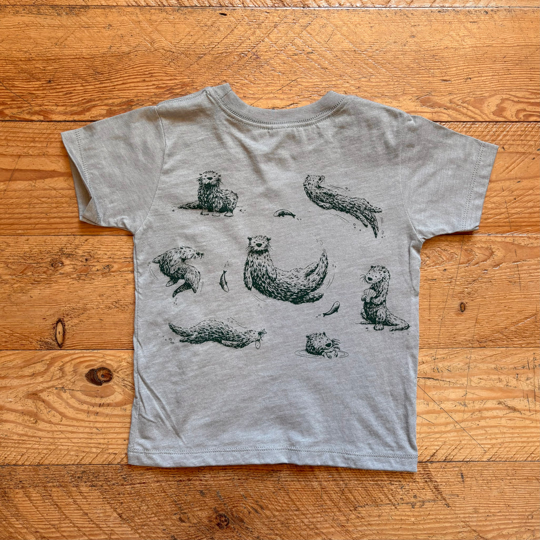 Otters Pocket - Toddler Triblend T-Shirt (Hthr Stone)