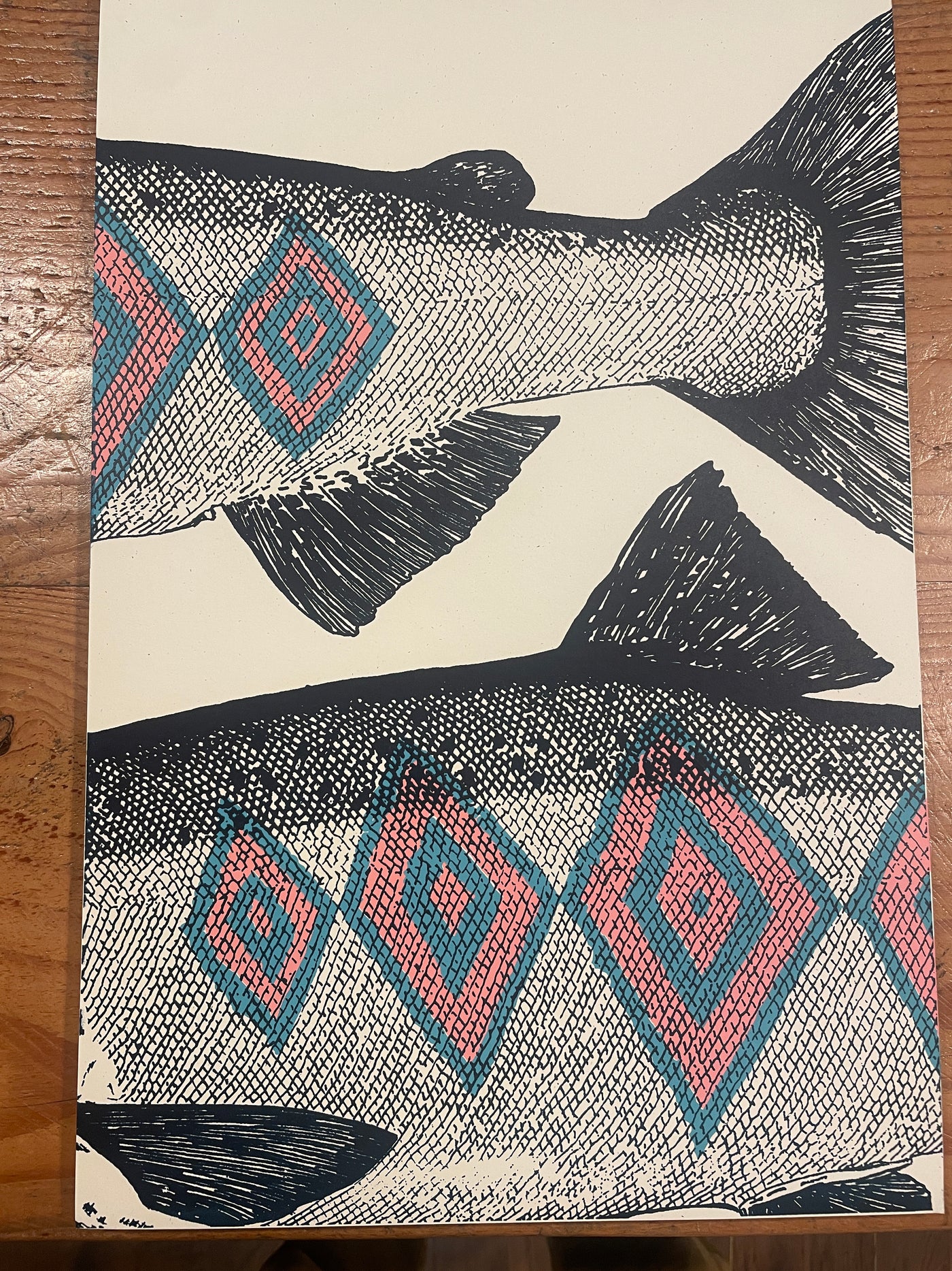 Salmon (3 color) - Large Paper Print