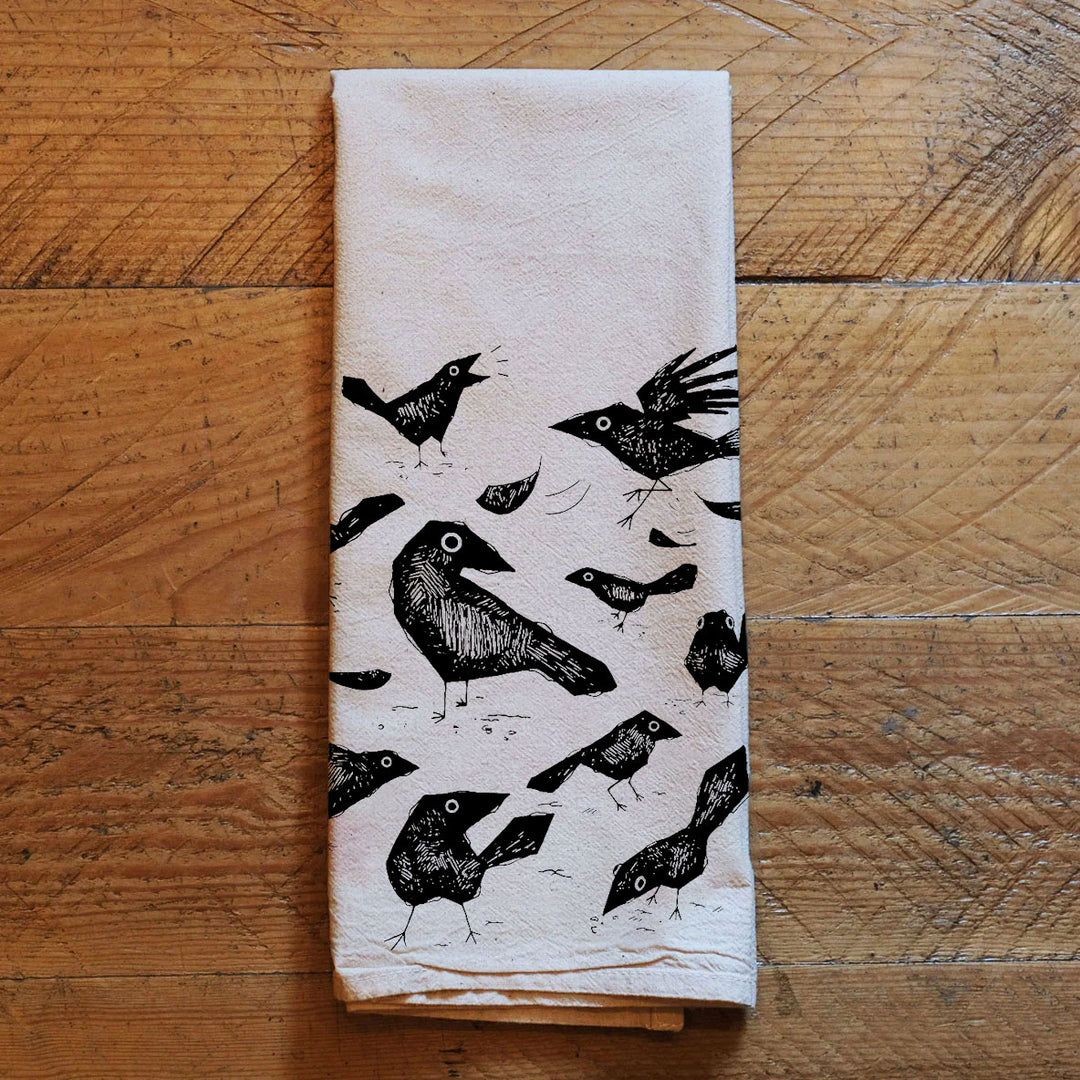 Crows - Natural Tea Towel