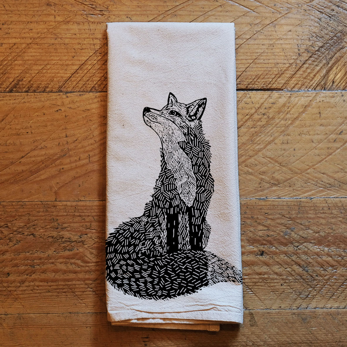 Fox - Natural Tea Towel