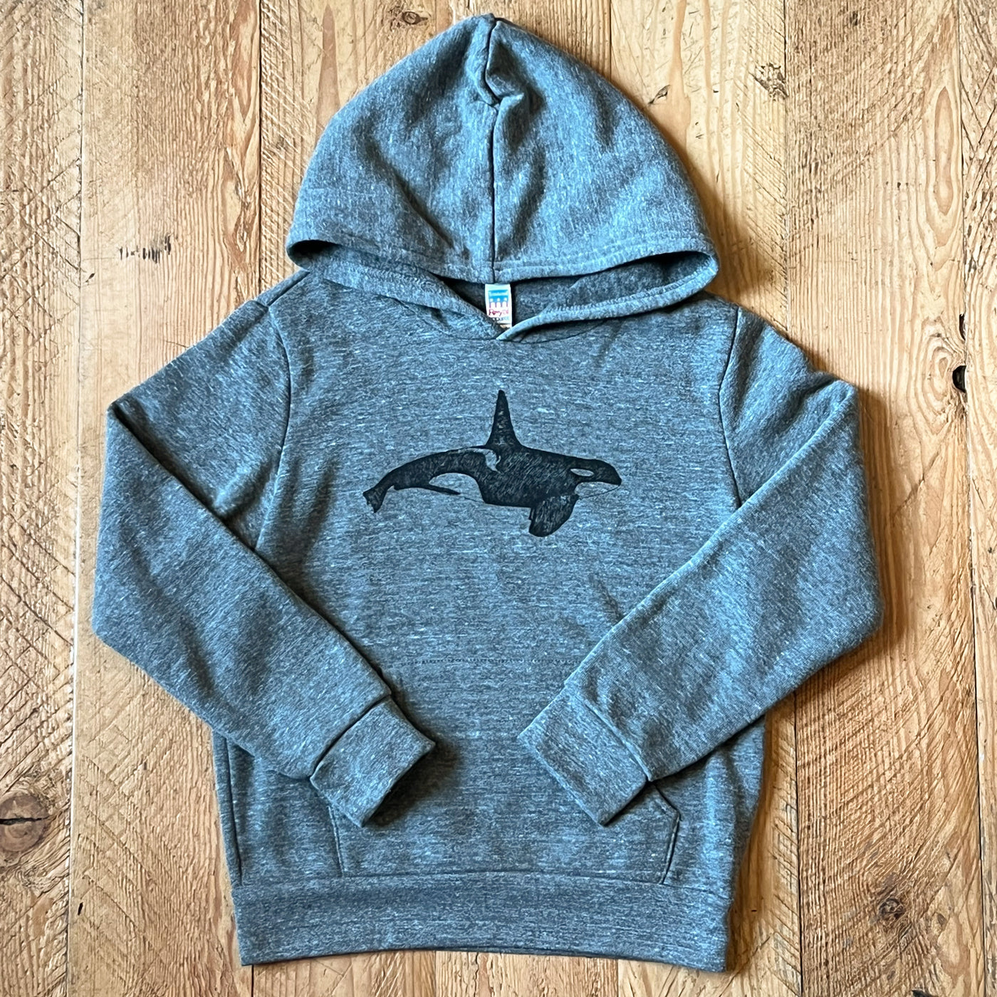 Orca whale - Youth Triblend Fleece Hoodie (Vintage grey)