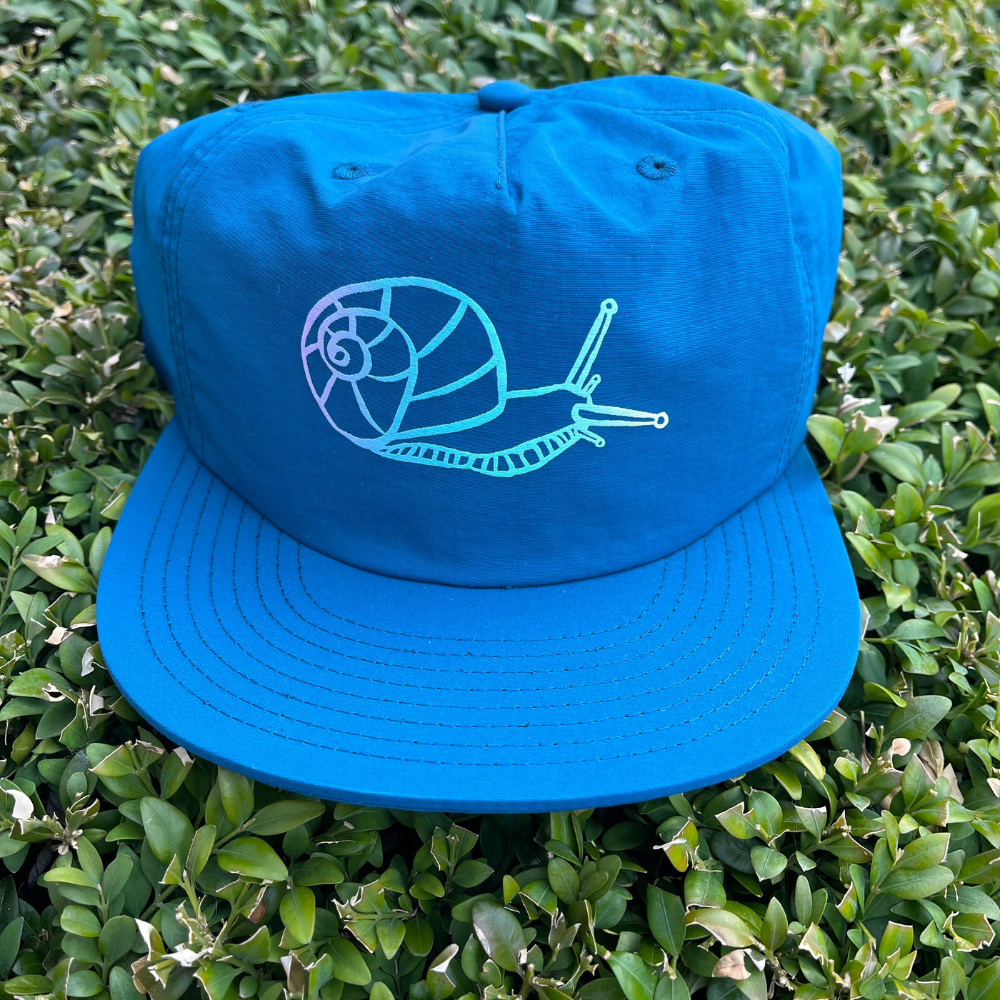 Snail Rainbow - Nylon Surf Hat (Atlantic) Hat Print Station (Hats) 