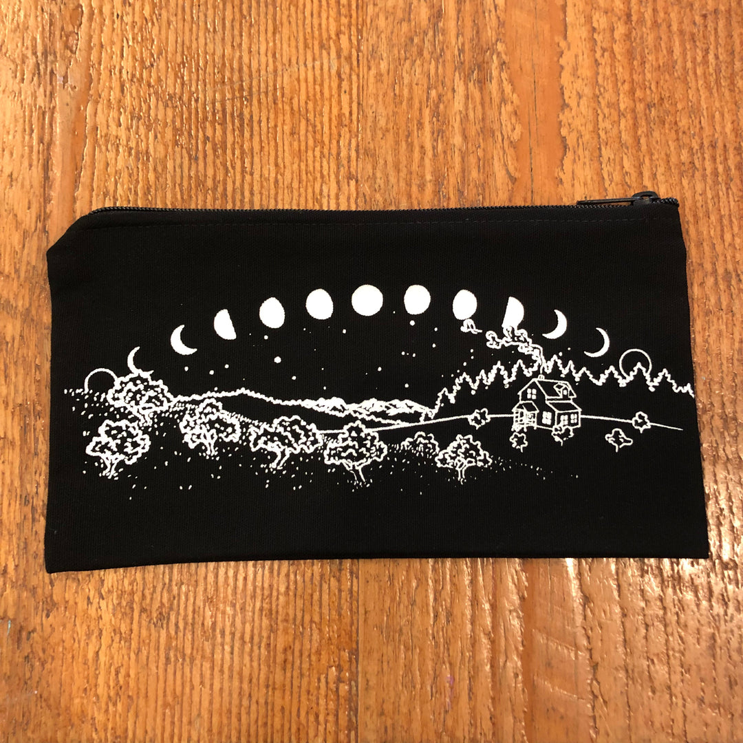 Moons - Zip Pouch (Black) Bag Royal Apparel Printed (Bag) 