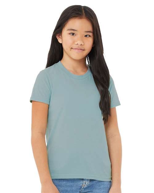 Youth Jersey T-shirt (Heather Blue Lagoon) Youth_Blank Bella + Canvas 
