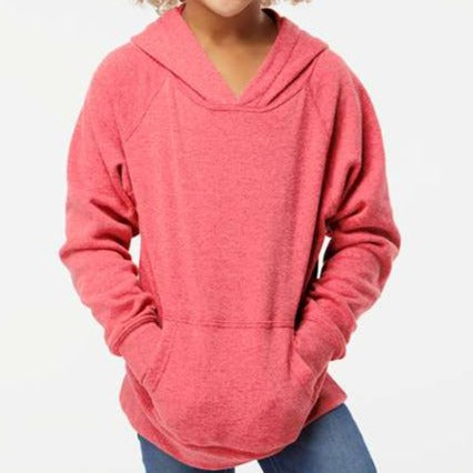 Youth 50/50 Raglan Hoodie (Pomegranate) Youth_Blank Independent Trading Co. 