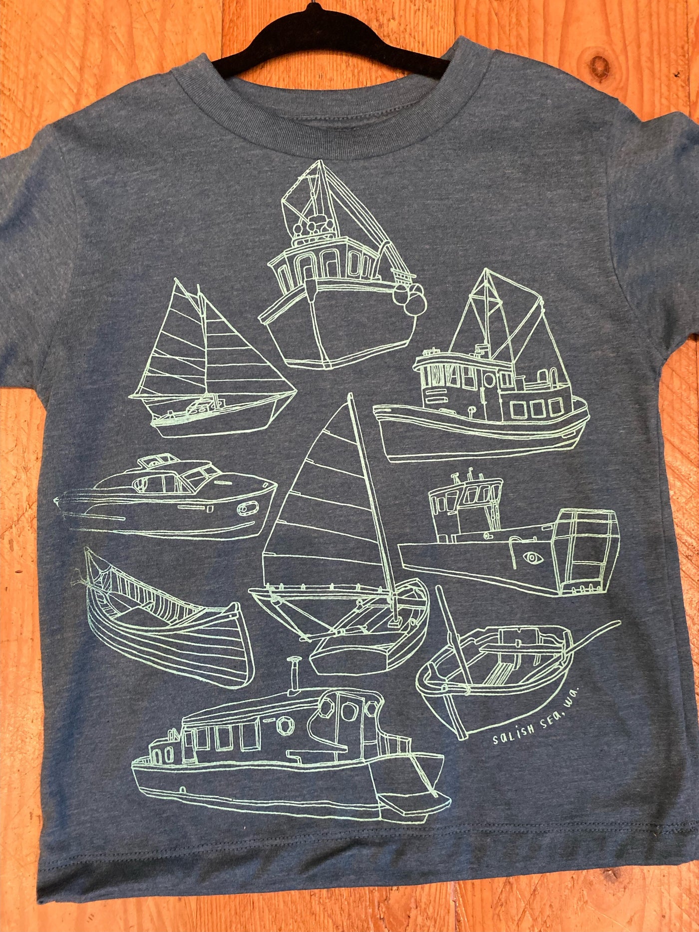 Boats of the Salish sea - Youth Triblend T-shirt (Teal) Youth_Printed Warehouse 