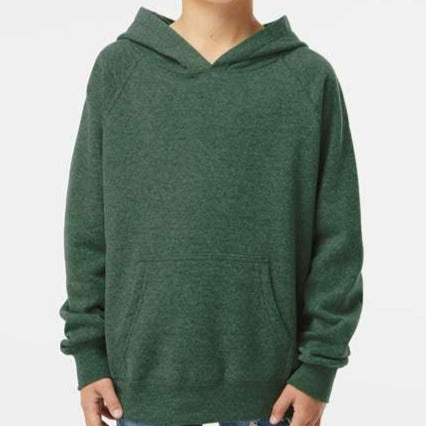 Youth 50/50 Raglan Hoodie (Moss) Youth_Printed Independent Trading Co. 