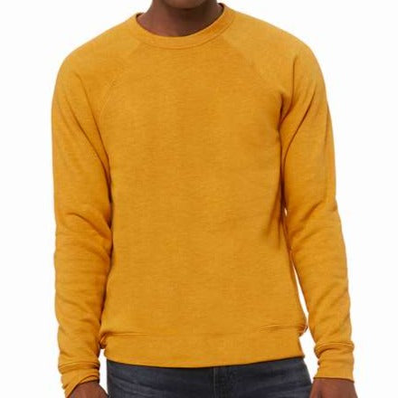 Unisex Triblend Crew Sweatshirt (Hthr Mustard) Unisex_Sweatshirt Bella + Canvas 