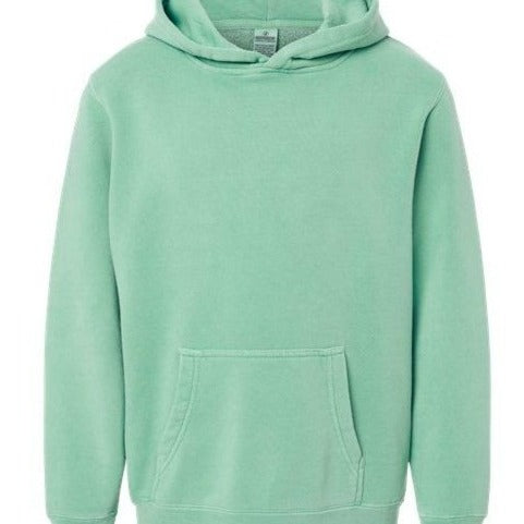 Youth Pigment-Dyed Hoodie (Mint) Youth_Blank Printshop Northwest 