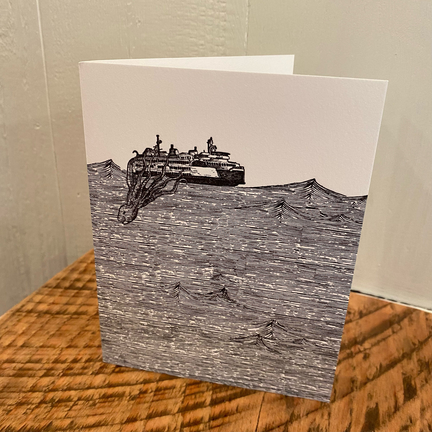 Kraken - Notecard Card Printshop Northwest 