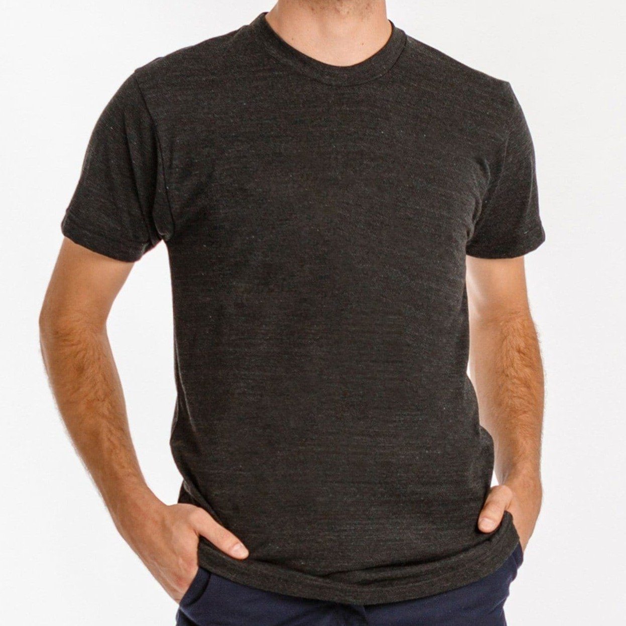 Unisex Triblend Track T-Shirt (Tri-Black) Unisex_Shirt AlphaBroder 