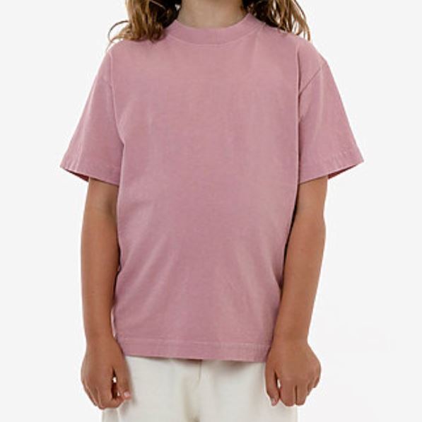 Youth Cotton Garment Dyed T-Shirt (Dusty Pink) Youth_Blank LA Apparel Blank 