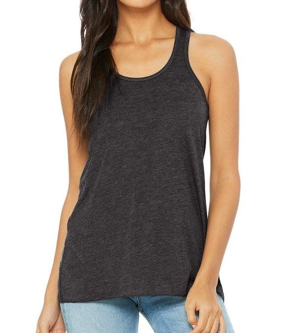 Womens Racerback Flowy Tank (Dark Grey Heather) Womens AlphaBroder 