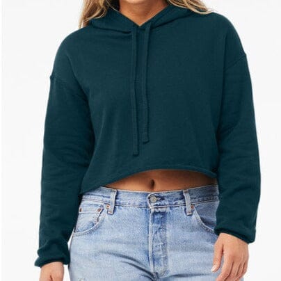 Women's Cropped Fleece Hoodie (Atlantic) Womens_Blank Bella + Canvas Blank (Women) 