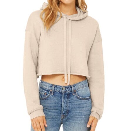 Women's Cropped Fleece Hoodie (Heather Dust) Womens_Blank Bella + Canvas Blank (Women) 