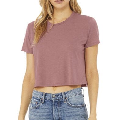 Womens Flowy Cropped T-Shirt (Mauve) Womens_Blank Bella + Canvas Blank (Women) 