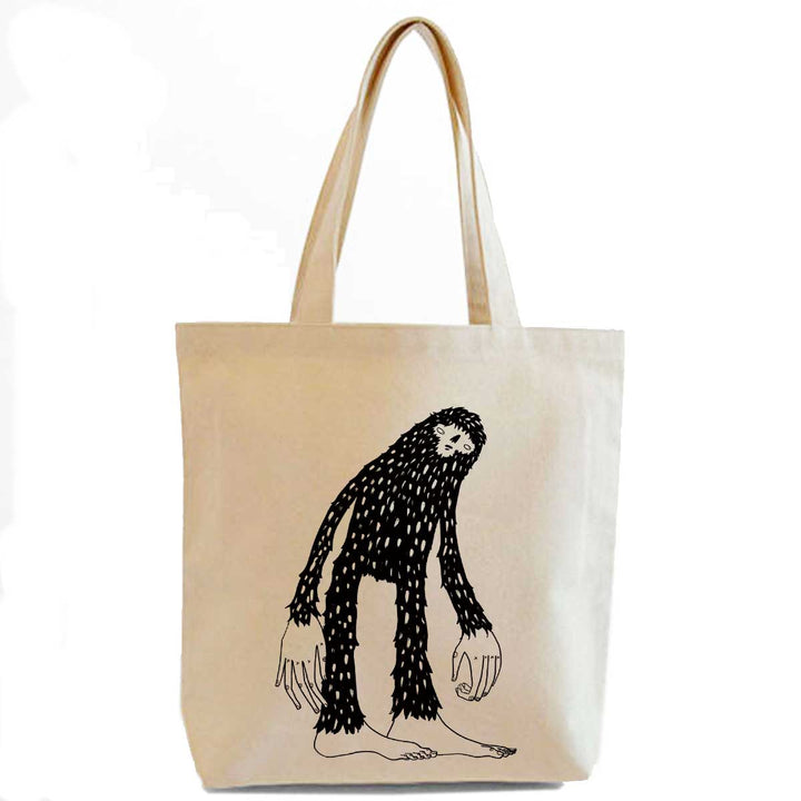 Bigfoot - Pocket Tote (Natural) Bag Printshop Northwest 