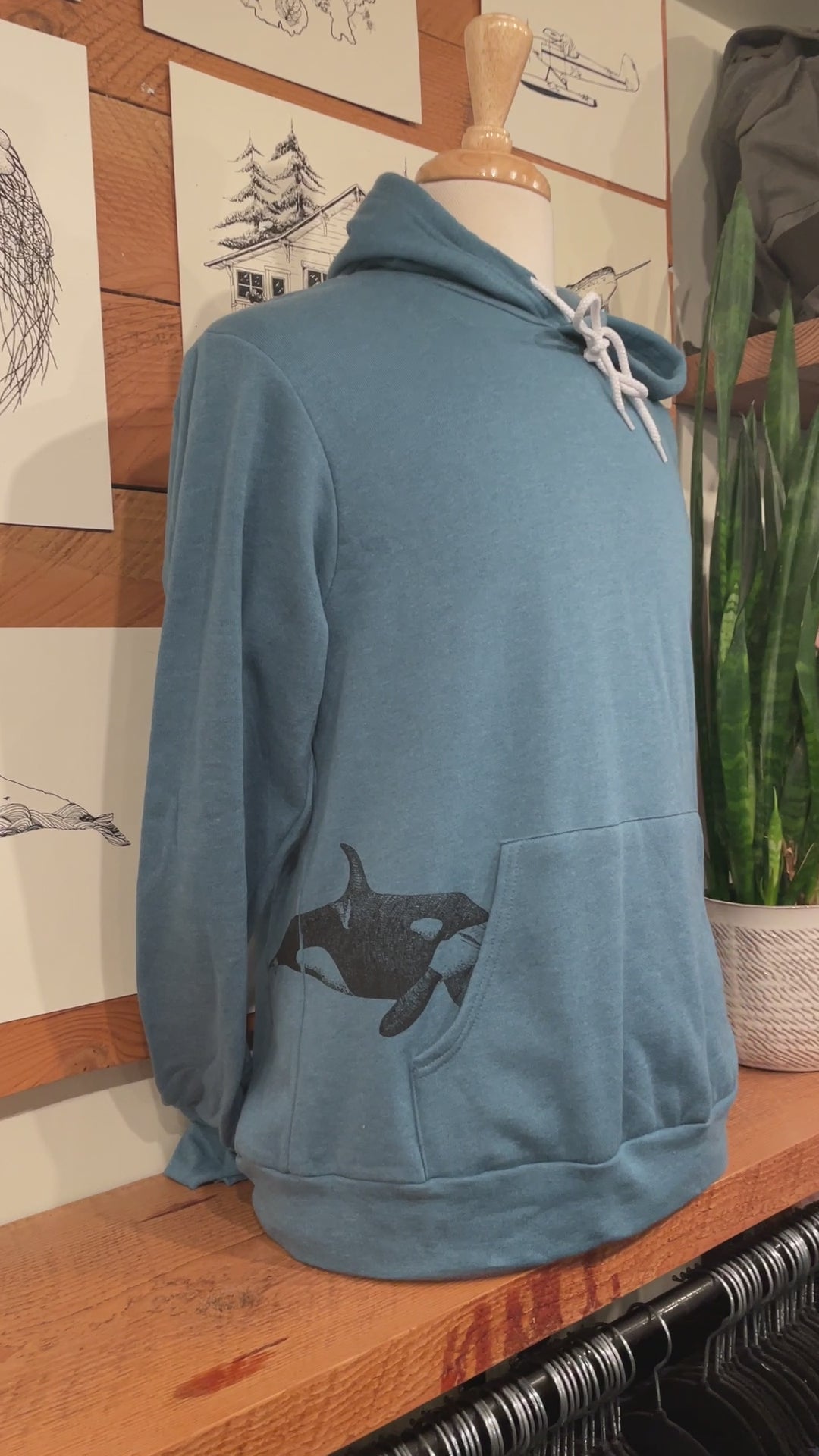 Orca in your pocket - Unisex 50/50 Fleece Hoodie (Heather Teal)