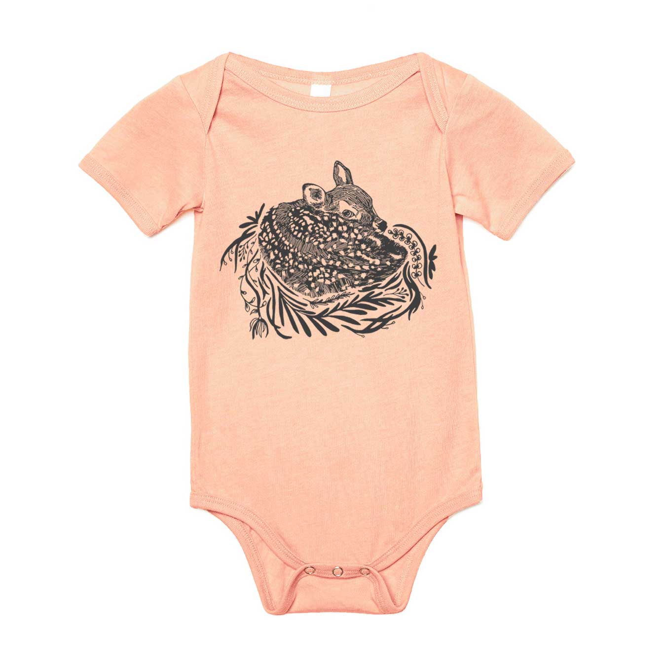 Fawn - Infant Triblend Onesie (Peach) Infant_Printed Bella + Canvas 