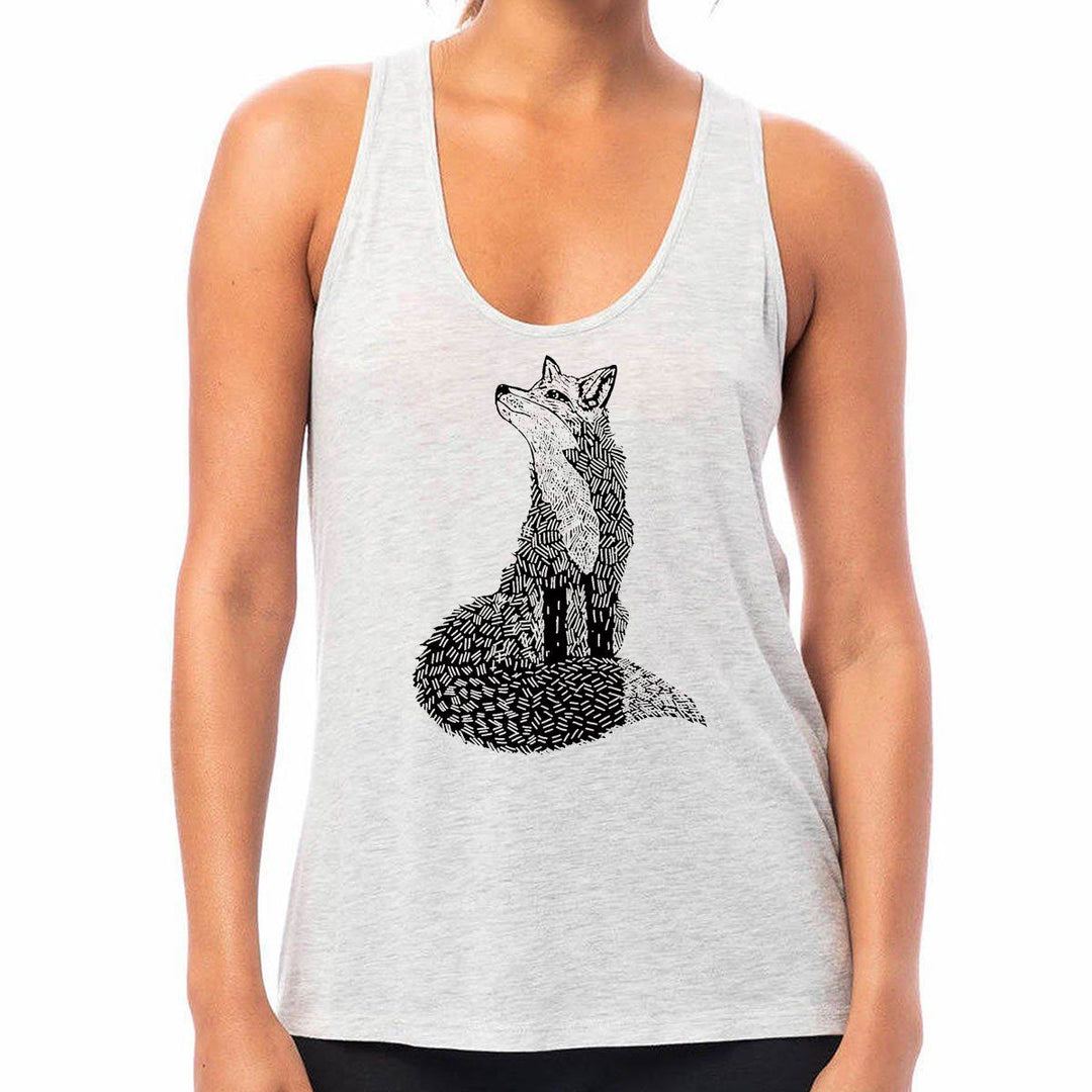 Fox - Womens Slinky Jersey Tank (Oatmeal) Womens_Tank Printshop Northwest 