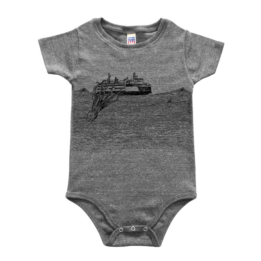 Kraken - Kids Triblend Onesie (Gray) Kids Andrew 