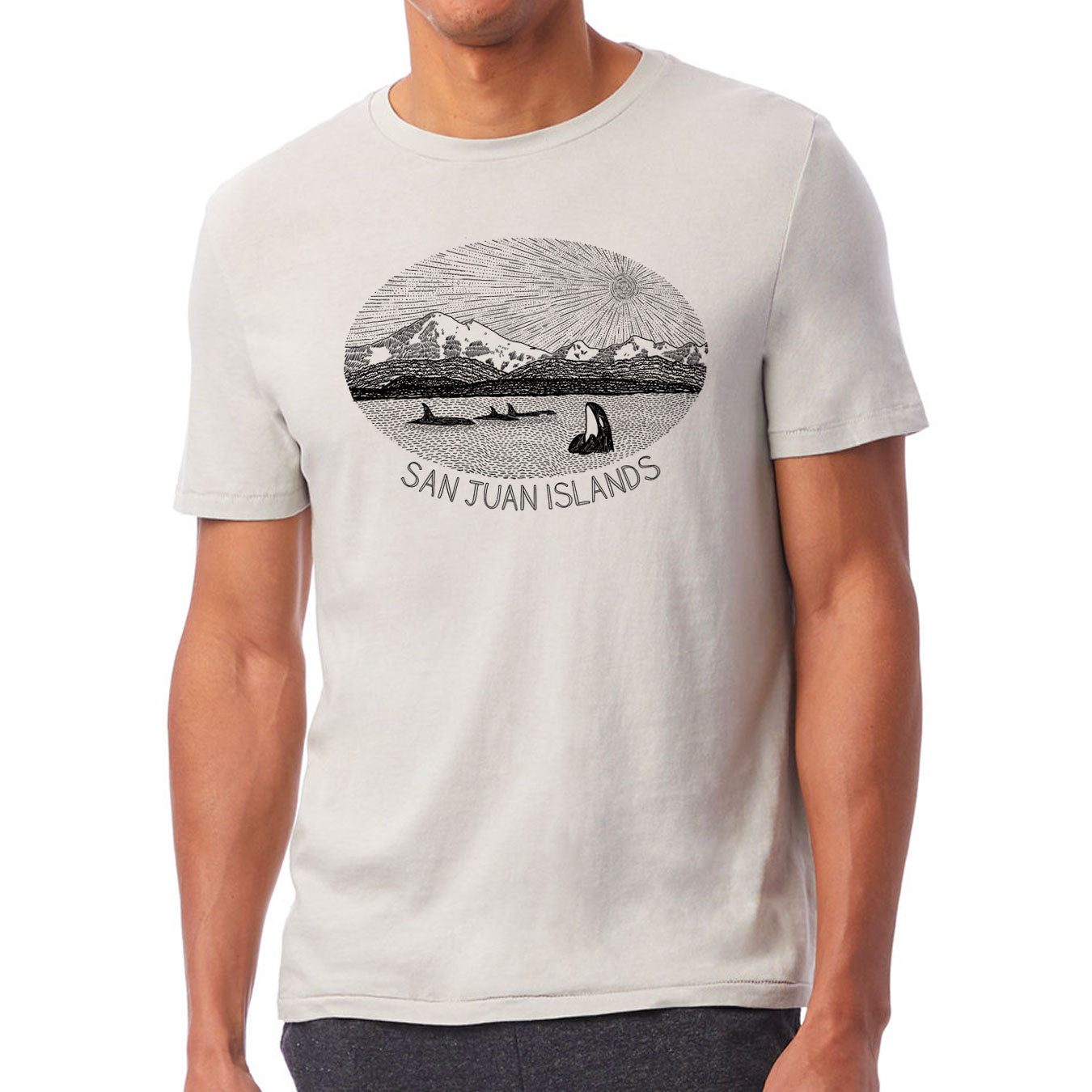 Mt. Baker - Unisex Cotton Jersey T-Shirt (Light Grey) Unisex_Shirt Alternative 