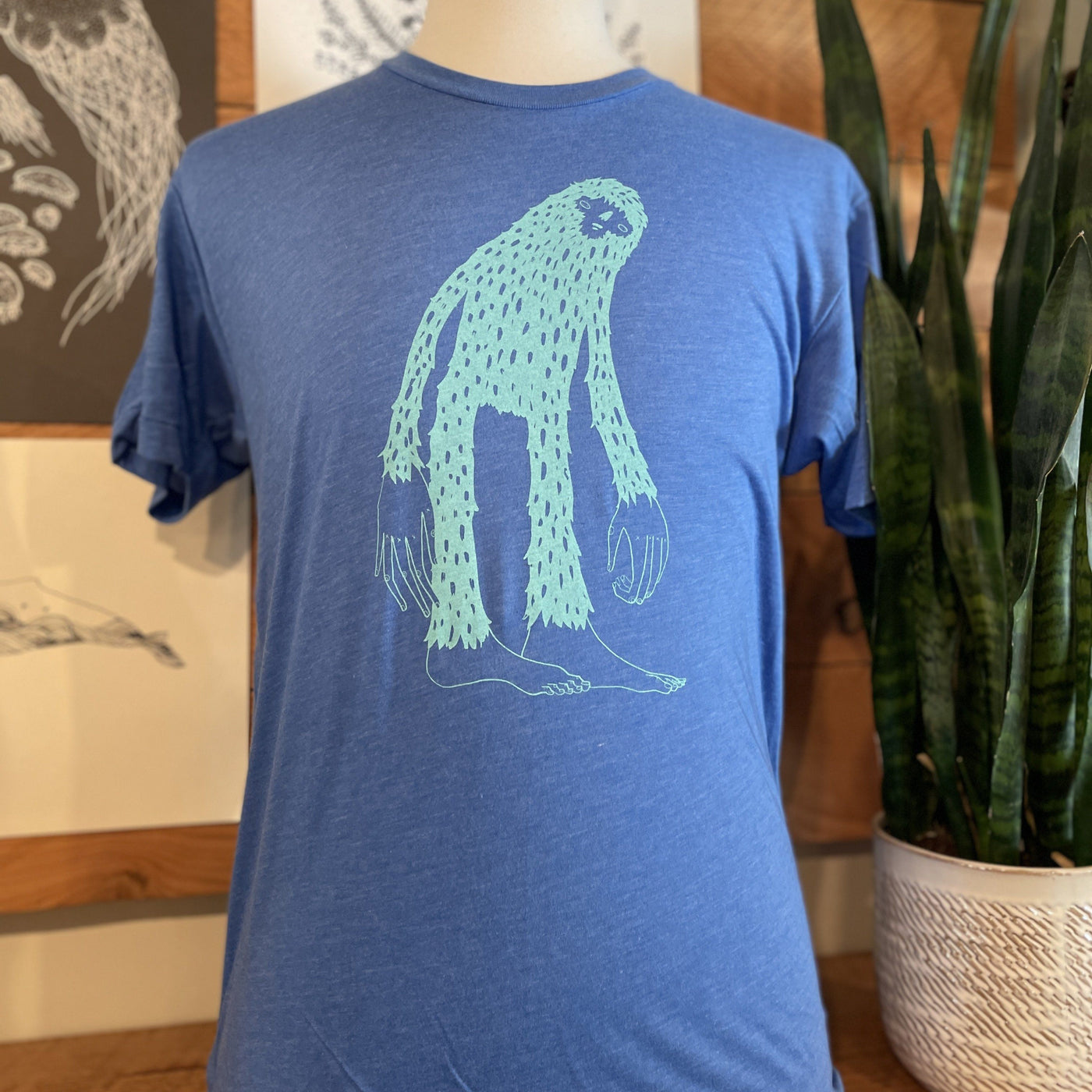 Bigfoot - Unisex 50/50 T-Shirt USA (Lake Blue) Unisex_Shirt Printshop Northwest 