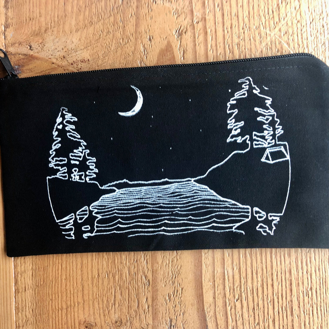 Islands at Night - Zip Pouch (Black) Bag Print Station (Totes) 