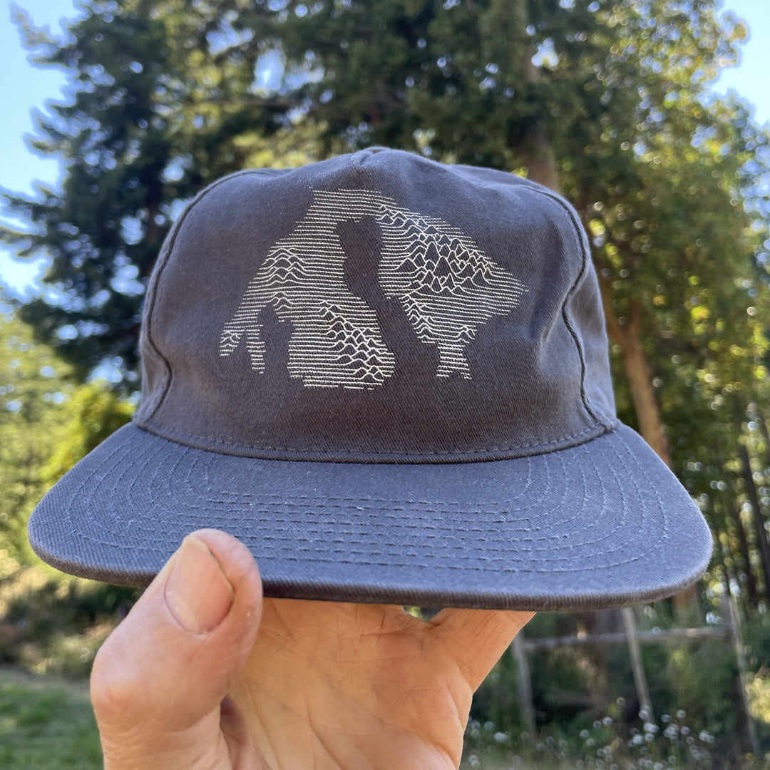 Cotton Hat - Orcas Mountains (Dark Grey) Hat Printshop Northwest 