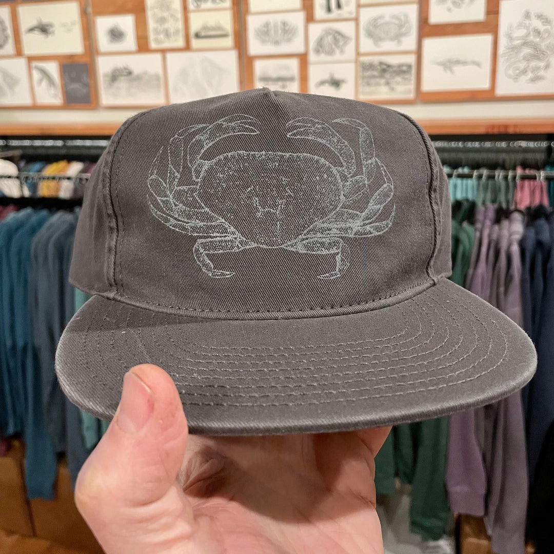 Crab - Unisex Cotton Hat (Charcoal) Hat Otto Cap 