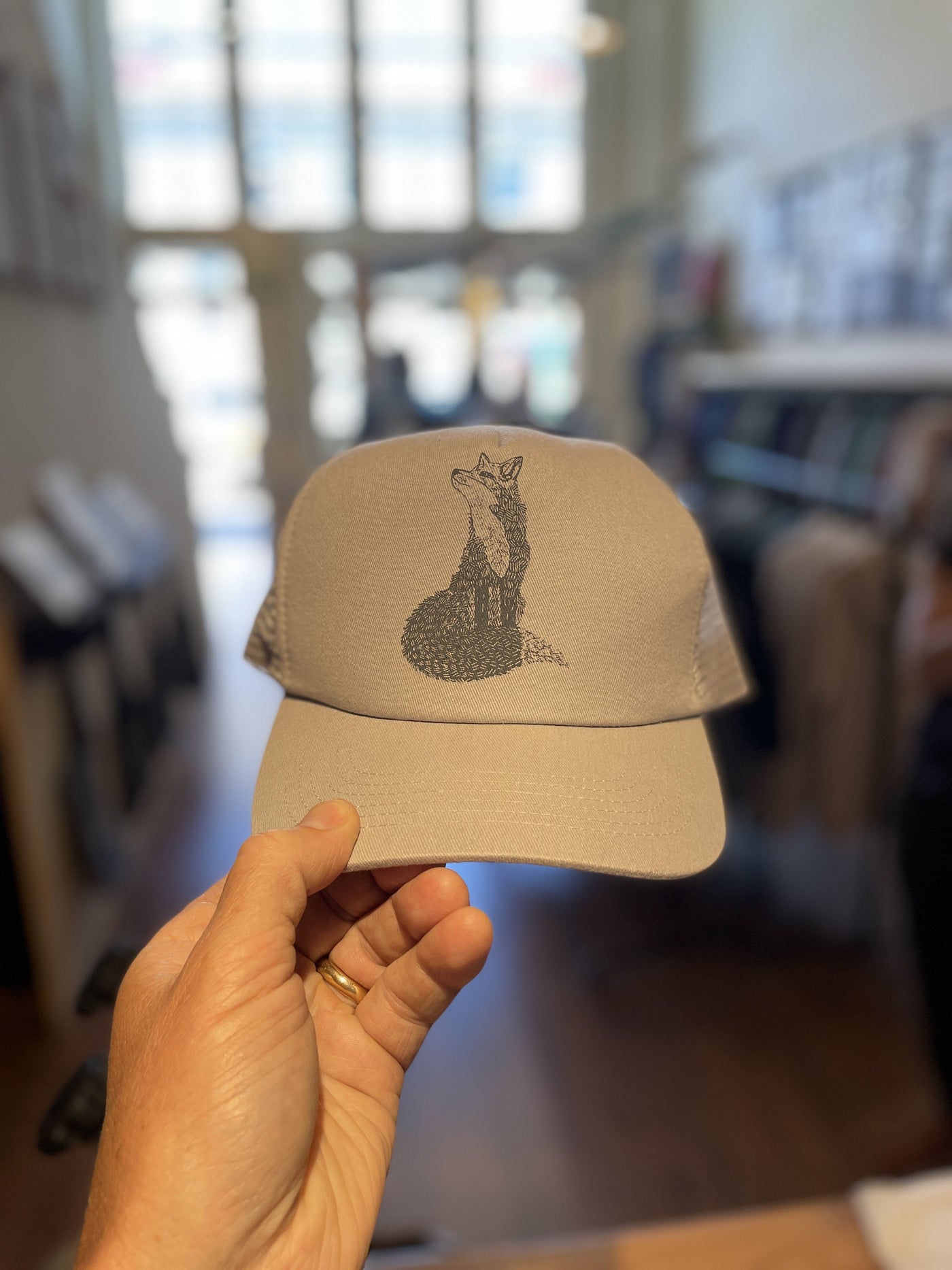 Fox - Trucker Hat (Light Grey) Hat Printshop Northwest 