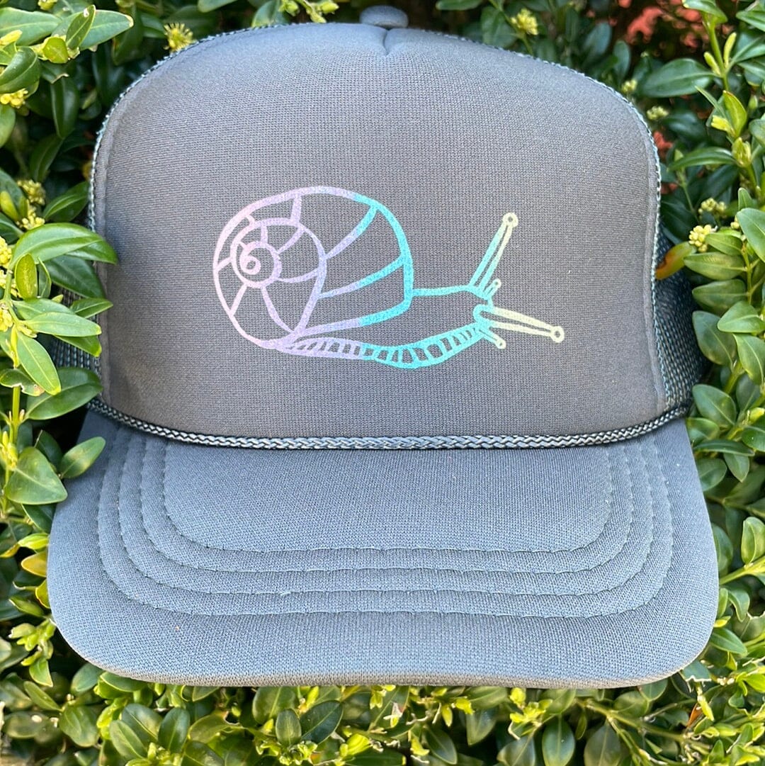 Snail Rainbow - Youth Trucker Hat (Dark Grey) Hat Print Station (Hats) 