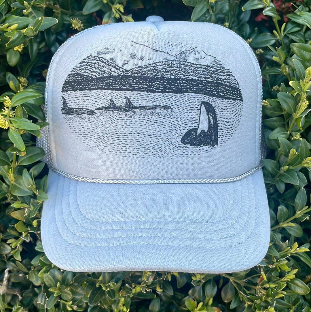 Mt. Baker - Youth Trucker Hat (Light Grey) Hat Print Station (Hats) 