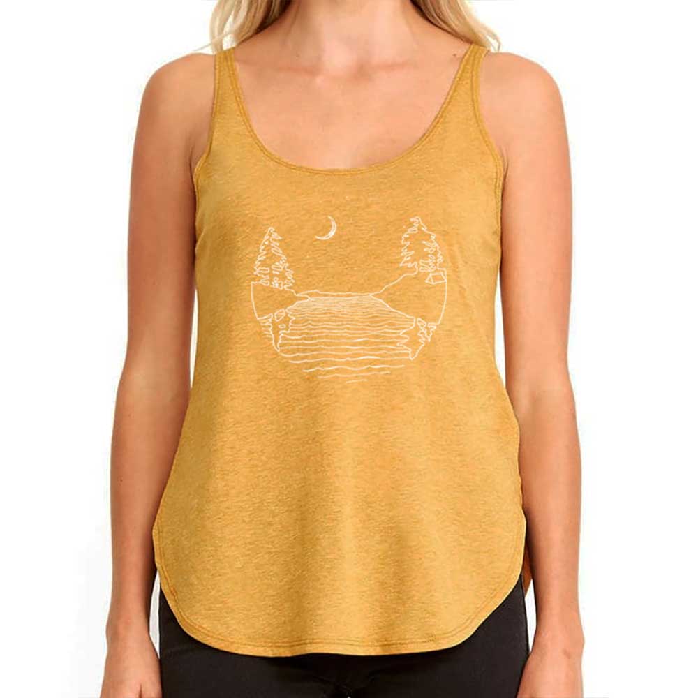Islands at Night - Womens Festival Tank Top (Antique Gold) Womens Andrew 