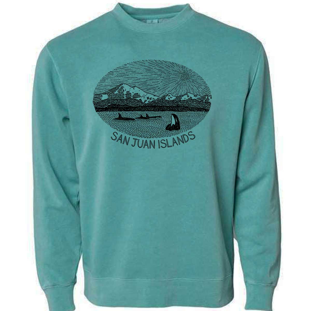 Mt. Baker - Unisex Pigment-Dyed Crew Sweatshirt (Mint) Unisex_Sweatshirt Printshop Northwest 