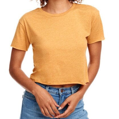 Womens Festival Crop T-Shirt (Gold) Womens_Blank Next Level Blank 