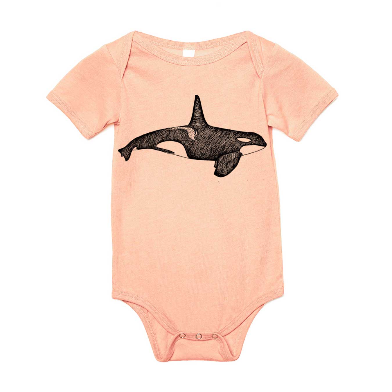 Orca Whale - Infant Triblend Onesie (Peach) Infant_Printed Bella + Canvas 