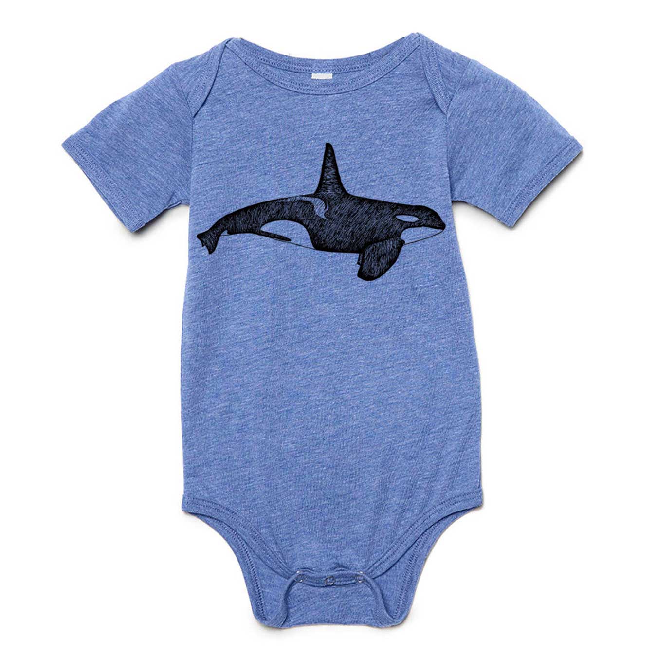Orca Whale - Infant Triblend Onesie (Blue) Infant_Printed Bella + Canvas 