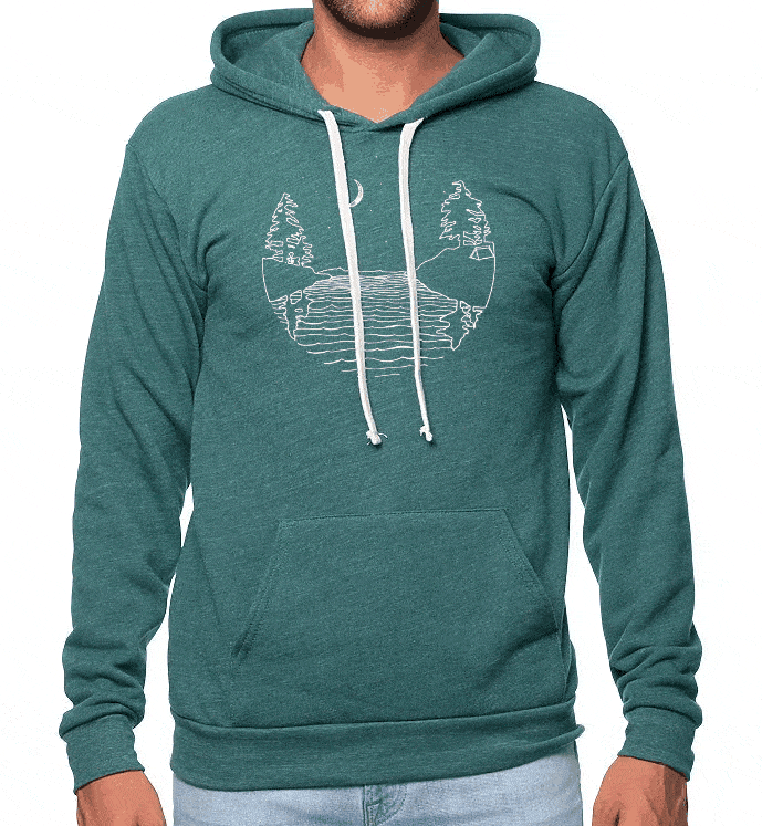 Unisex Triblend Fleece Hoodie (Pine) Unisex_Blank Royal Apparel (Unisex) 
