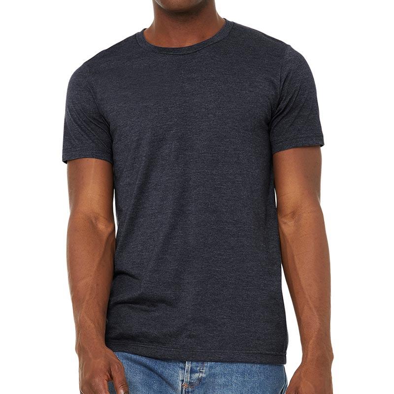 Custom printed - Unisex 50/50 Sueded T-shirt (Heather Navy) Shirt Alternative 