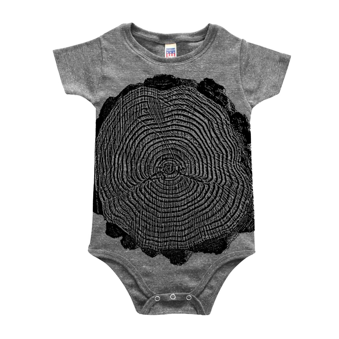Tree Rings - Baby Onesie (Gray) Kids Andrew 